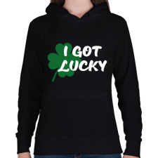 PRINTFASHION I got Lucky - páros - Női kapucnis pulóver - Fekete női pulóver, kardigán