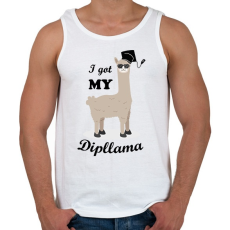PRINTFASHION I got my dipllama - Férfi atléta - Fehér