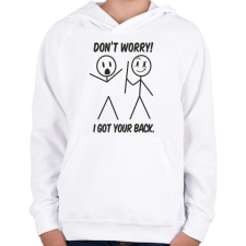 PRINTFASHION I got your back - Gyerek kapucnis pulóver - Fehér gyerek pulóver, kardigán