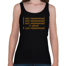 PRINTFASHION I hate programming! - Női atléta - Fekete