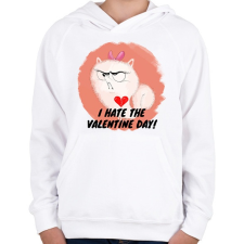 PRINTFASHION I HATE VALENTINE DAY - Gyerek kapucnis pulóver - Fehér gyerek pulóver, kardigán