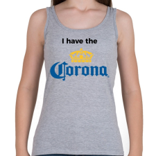 PRINTFASHION I have corona 2 - Női atléta - Sport szürke női trikó