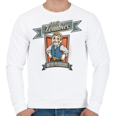 PRINTFASHION I kill zombies - Férfi pulóver - Fehér