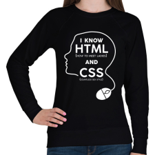 PRINTFASHION I know HTML and CSS - Női pulóver - Fekete női pulóver, kardigán
