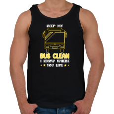PRINTFASHION I know where you live - Férfi atléta - Fekete