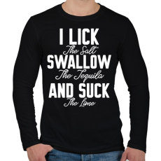 PRINTFASHION I lick swallow and suck - Férfi hosszú ujjú póló - Fekete