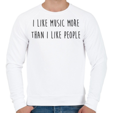 PRINTFASHION I like music... - Férfi pulóver - Fehér