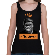 PRINTFASHION i like the boss - Női atléta - Fekete női trikó