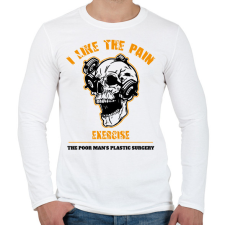 PRINTFASHION I like the pain - Férfi hosszú ujjú póló - Fehér férfi póló