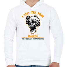 PRINTFASHION I like the pain - Férfi kapucnis pulóver - Fehér