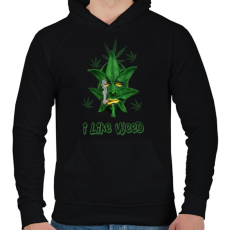 PRINTFASHION i like weed - Férfi kapucnis pulóver - Fekete