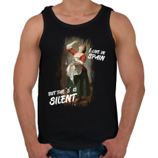 PRINTFASHION I live in Spain... but - Férfi atléta - Fekete