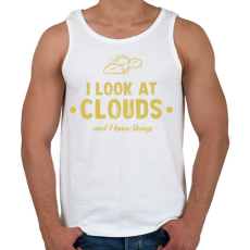 PRINTFASHION I look at clouds - Férfi atléta - Fehér