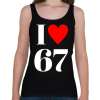 PRINTFASHION I LOVE 67 - Női atléta - Fekete