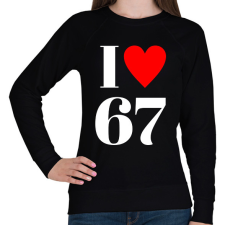 PRINTFASHION I LOVE 67 - Női pulóver - Fekete női pulóver, kardigán