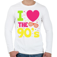 PRINTFASHION I love 90's - Férfi hosszú ujjú póló - Fehér férfi póló
