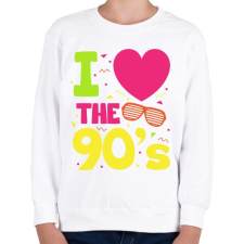 PRINTFASHION I love 90's - Gyerek pulóver - Fehér gyerek pulóver, kardigán