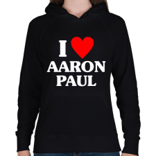 PRINTFASHION I LOVE AARON PAUL - Női kapucnis pulóver - Fekete női pulóver, kardigán