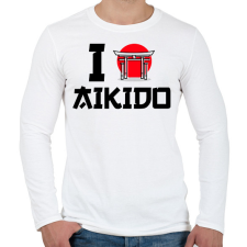 PRINTFASHION I love Aikido - Férfi hosszú ujjú póló - Fehér férfi póló