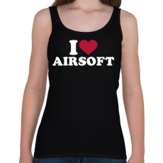 PRINTFASHION I love airsoft - Női atléta - Fekete