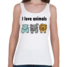 PRINTFASHION I love animals - Női atléta - Fehér női trikó