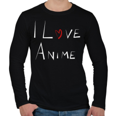PRINTFASHION I love anime - Férfi hosszú ujjú póló - Fekete