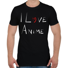 PRINTFASHION I love anime - Férfi póló - Fekete férfi póló