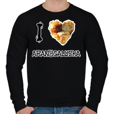 PRINTFASHION I love aranygaluska - Férfi pulóver - Fekete