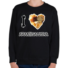 PRINTFASHION I love aranygaluska - Gyerek pulóver - Fekete