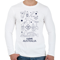 PRINTFASHION I LOVE AUSTRALIA - Férfi hosszú ujjú póló - Fehér