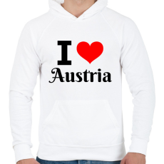 PRINTFASHION I love Austria - Férfi kapucnis pulóver - Fehér