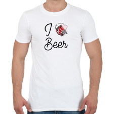 PRINTFASHION I love Beer - Férfi póló - Fehér férfi póló