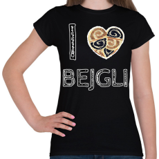 PRINTFASHION I love bejgli - Női póló - Fekete