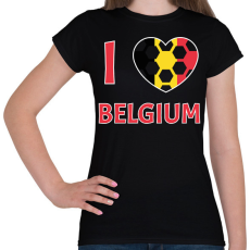 PRINTFASHION I love Belgium - Női póló - Fekete