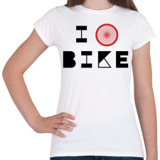 PRINTFASHION I love bike (black) - Női póló - Fehér női póló