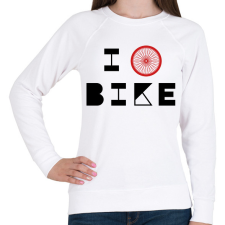 PRINTFASHION I love bike (black) - Női pulóver - Fehér női pulóver, kardigán