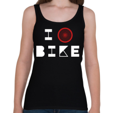 PRINTFASHION I love bike (white) - Női atléta - Fekete női trikó