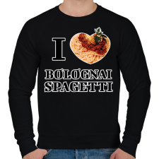PRINTFASHION I love Bolognai spagetti - Férfi pulóver - Fekete férfi pulóver, kardigán