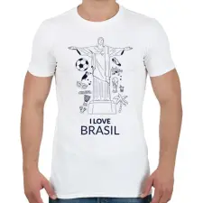 PRINTFASHION I LOVE BRASIL - Férfi póló - Fehér férfi póló