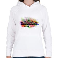 PRINTFASHION i  love budapest - Női kapucnis pulóver - Fehér női pulóver, kardigán