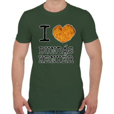 PRINTFASHION I love Bundás kenyér - Férfi póló - Katonazöld
