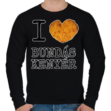 PRINTFASHION I love Bundás kenyér - Férfi pulóver - Fekete