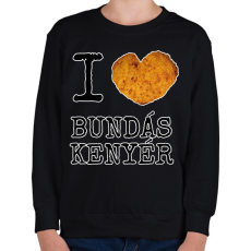 PRINTFASHION I love Bundás kenyér - Gyerek pulóver - Fekete