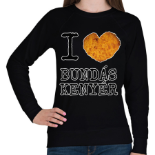 PRINTFASHION I love Bundás kenyér - Női pulóver - Fekete női pulóver, kardigán