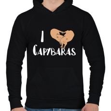 PRINTFASHION I love capybara - Férfi kapucnis pulóver - Fekete