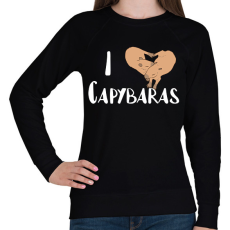 PRINTFASHION I love capybara - Női pulóver - Fekete