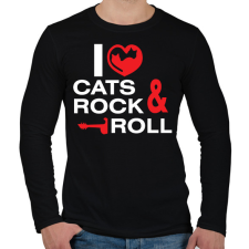 PRINTFASHION i_love_cats - Férfi hosszú ujjú póló - Fekete férfi póló