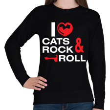 PRINTFASHION i_love_cats - Női pulóver - Fekete női pulóver, kardigán