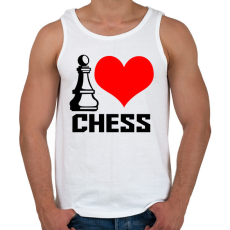 PRINTFASHION I love chess - Férfi atléta - Fehér