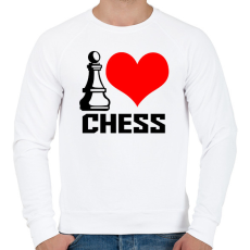 PRINTFASHION I love chess - Férfi pulóver - Fehér